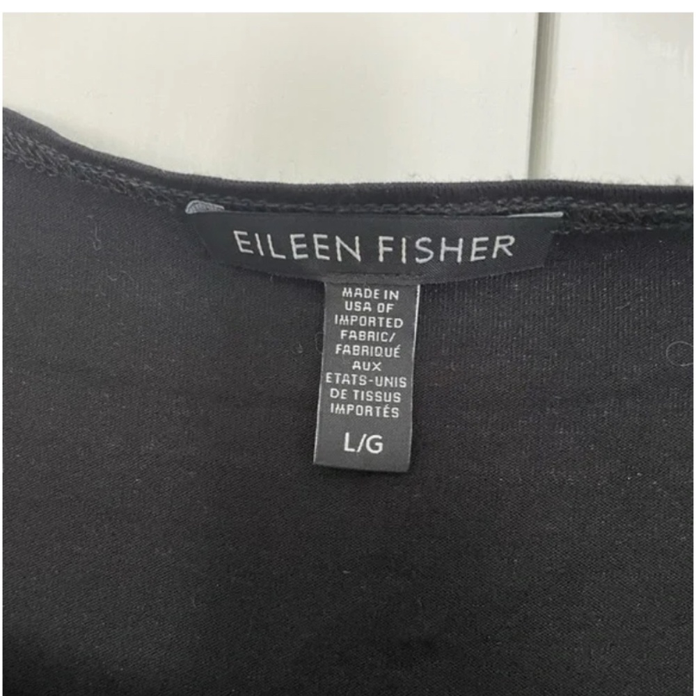 Eileen Fisher black dress with square neckline size L - Picture 3 of 5